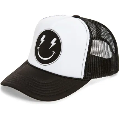 Local Beach Bolt Smiley Face Trucker Hat In Black