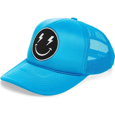 Local Beach Bolt Smiley Face Trucker Hat In Blue