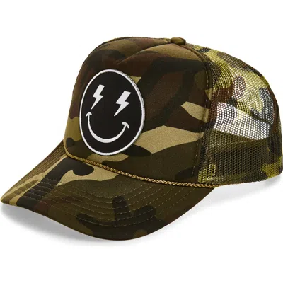 Local Beach Bolt Smiley Face Trucker Hat In Green