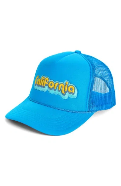 Local Beach California Patch Trucker Hat In Blue
