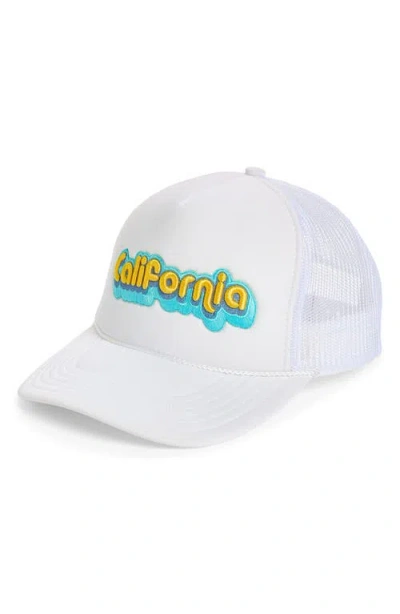 Local Beach California Patch Trucker Hat In White