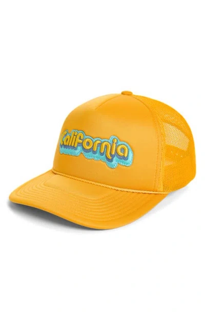 Local Beach California Patch Trucker Hat In Yellow