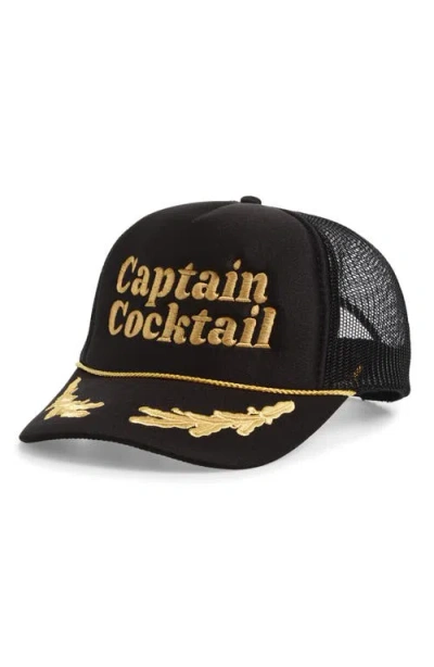Local Beach Captain Cocktail Snapback Trucker Hat In Black