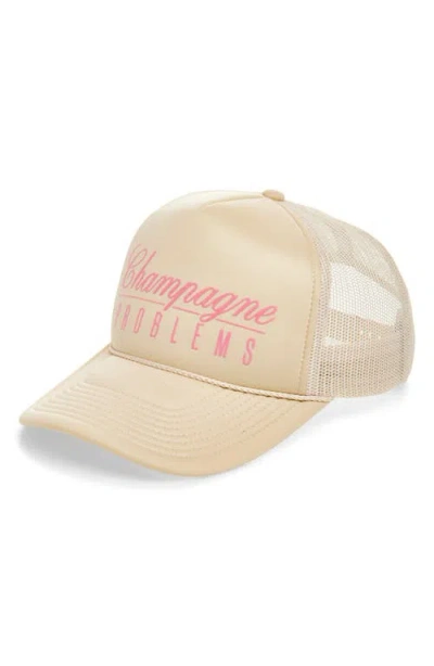 Local Beach Champagne Problems Trucker Hat In Neutral