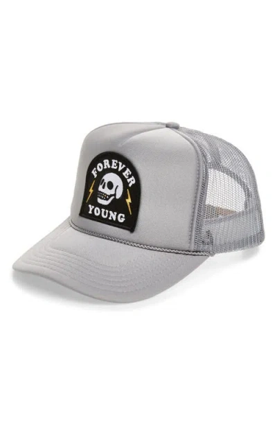 Local Beach Forever Young Patch Trucker Hat In Gray