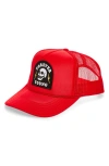 Local Beach Forever Young Patch Trucker Hat In Red