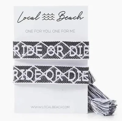 Local Beach Friendship Bracelets In Black In Orange