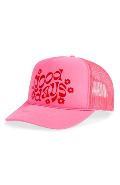 Local Beach Good Days Trucker Hat In Pink