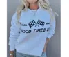 Local Beach Good Times Checkered Flag Sweatshirt In White In White