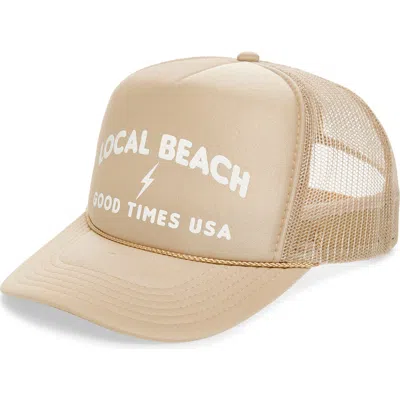 Local Beach Good Times Usa Trucker Hat In Neutral