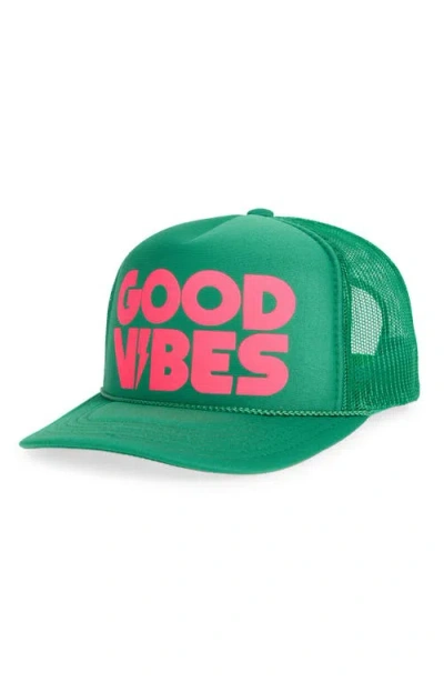 Local Beach Good Vibes Ii Trucker Hat In Green