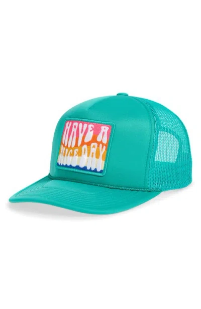 Local Beach Have A Nice Day Patch Trucker Hat In Green