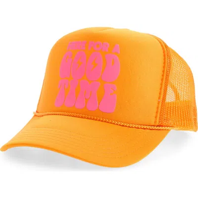 Local Beach Here For A Good Time Trucker Hat In Green