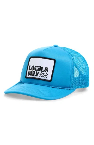 Local Beach Locals Only Ii Patch Snapback Trucker Hat In Blue