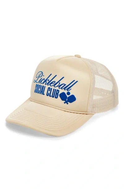 Local Beach Pickleball Social Club Trucker Hat In Neutral