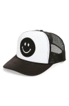 Local Beach Smiley Patch Trucker Hat In White
