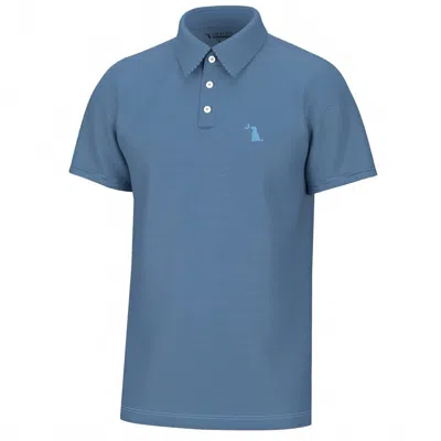 Local Boy Outfitters Men's Striped Palms Polo Shirt In Navy/light Blue Stripe