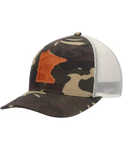 Local Crowns Camo Minnesota Icon Woodland State Patch Trucker Snapback Hat