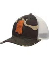 Local Crowns Men's  Camo Mississippi Icon Woodland State Patch Trucker Snapback Hat In Camo