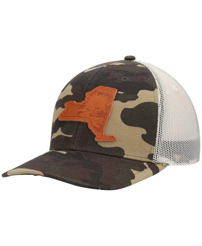 Local Crowns Men's  Camo New York Icon Woodland State Patch Trucker Snapback Hat