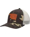 Local Crowns Men's  Camo Oklahoma Icon Woodland State Patch Trucker Snapback Hat In Camo