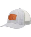 Local Crowns Men's  Heather Gray Washington Leather State Patch Trucker Snapback Hat In Heathered Gray