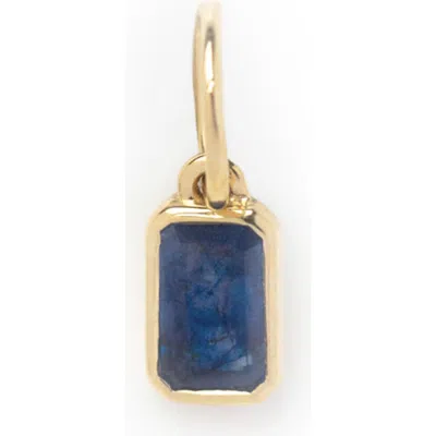 Local Eclectic Baguette Cut Birthstone Charm In Blue