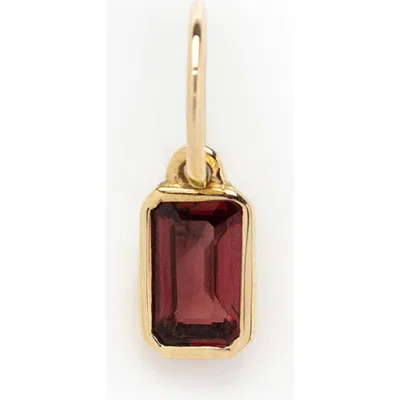 Local Eclectic Baguette Cut Birthstone Charm In Gold