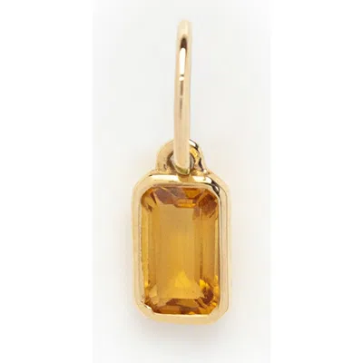 Local Eclectic Baguette Cut Birthstone Charm In Orange