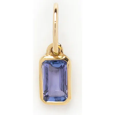 Local Eclectic Baguette Cut Birthstone Charm In Purple
