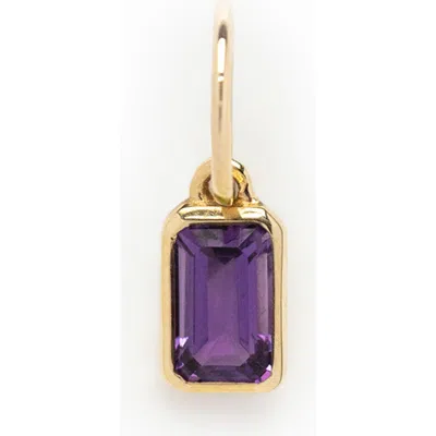 Local Eclectic Baguette Cut Birthstone Charm In Purple