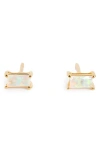 Local Eclectic Baguette Cut Birthstone Stud Earrings In Multi