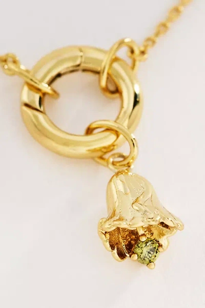 Local Eclectic Birth Flower Charm Necklace In Gold
