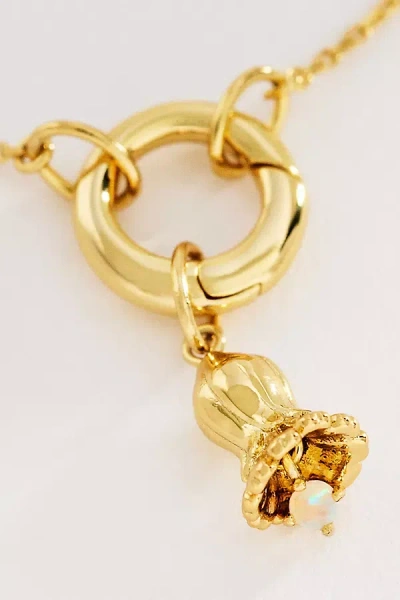Local Eclectic Birth Flower Charm Necklace In Gold