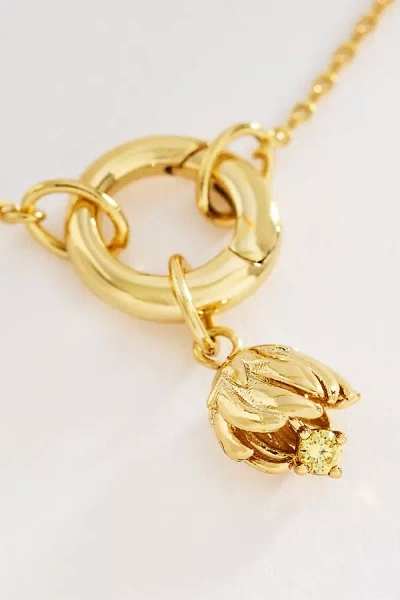 Local Eclectic Birth Flower Charm Necklace In Gold