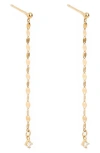 Local Eclectic Diamond Anchored Convertible Linear Drop Earrings In Gold