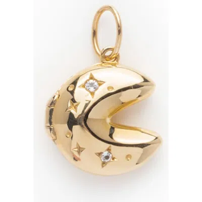 Local Eclectic Fortune Cookie Locket Charm In Gold