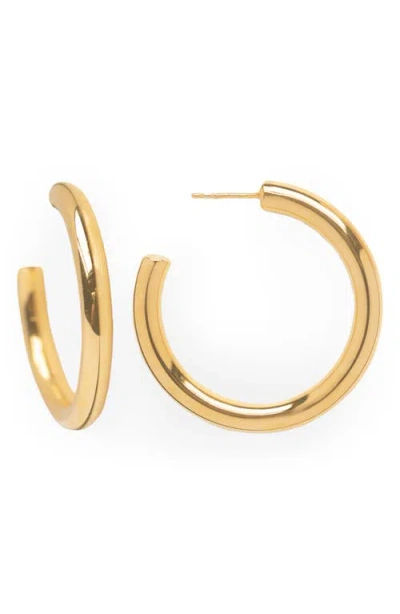 Local Eclectic Medium Tube Hoop Earrings In Gold