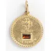 Local Eclectic Qu'hier Que Demain Solid Gold Coin Charm In Gold