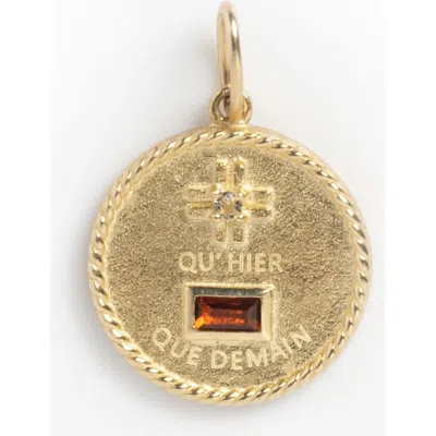 Local Eclectic Qu'hier Que Demain Solid Gold Coin Charm