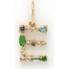 Local Eclectic Semiprecious Stone Initial Charm In Gold