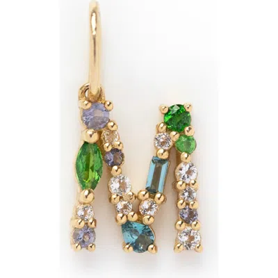 Local Eclectic Semiprecious Stone Initial Charm In Gold