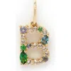 Local Eclectic Semiprecious Stone Initial Charm In Gold