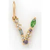 Local Eclectic Semiprecious Stone Initial Charm In Gold