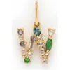 Local Eclectic Semiprecious Stone Initial Charm In Gold