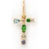 Local Eclectic Semiprecious Stone Initial Charm In Gold
