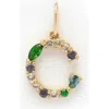 Local Eclectic Semiprecious Stone Initial Charm In Multi