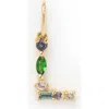Local Eclectic Semiprecious Stone Initial Charm In Multi