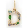 Local Eclectic Semiprecious Stone Initial Charm In Multi