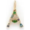 Local Eclectic Semiprecious Stone Initial Charm In Multi